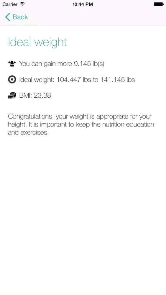 Ideal Weight - BMI Calculator Screenshots