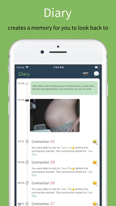 ภาพหน้าจอของ Birth Contraction Timer