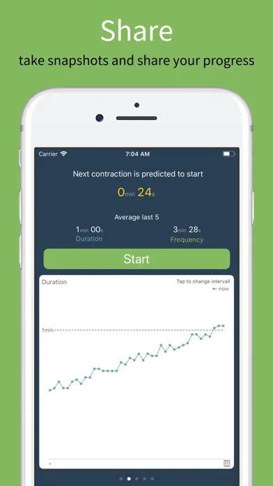 ภาพหน้าจอของ Birth Contraction Timer