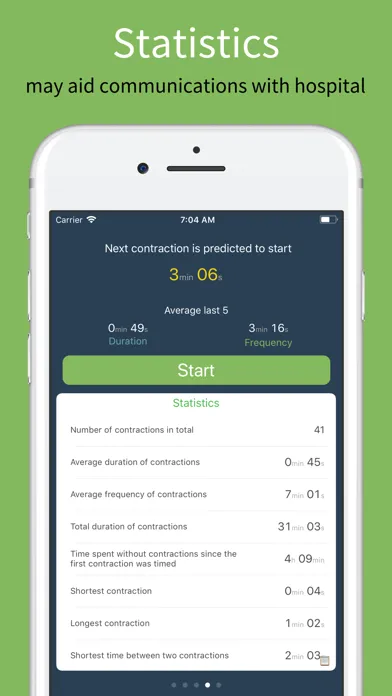 ภาพหน้าจอของ Birth Contraction Timer