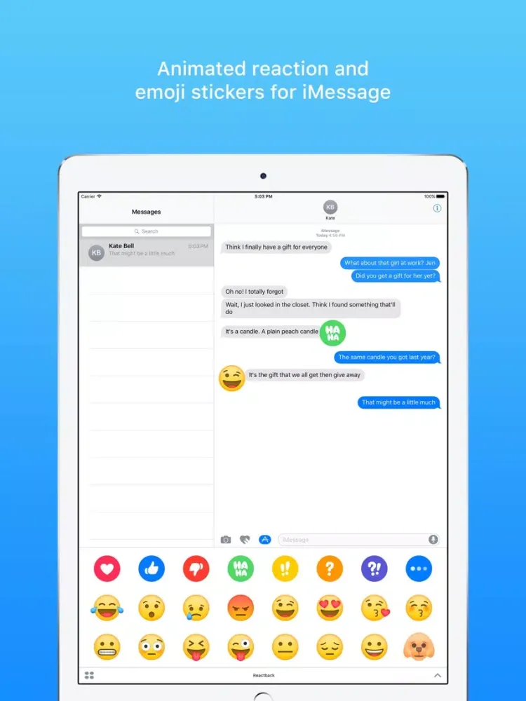 Captures d'écran de Reactback Stickers iPad 