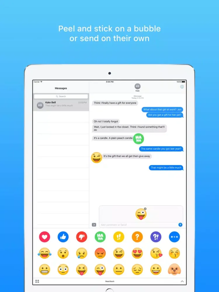 Captures d'écran de Reactback Stickers iPad 