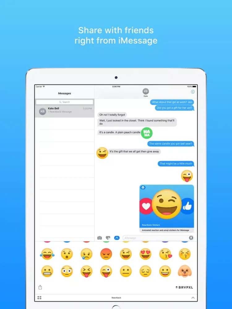 Captures d'écran de Reactback Stickers iPad 