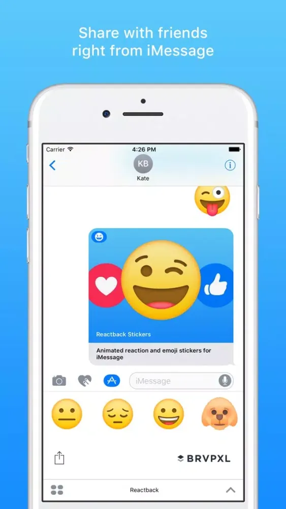 Captures d'écran de Reactback Stickers
