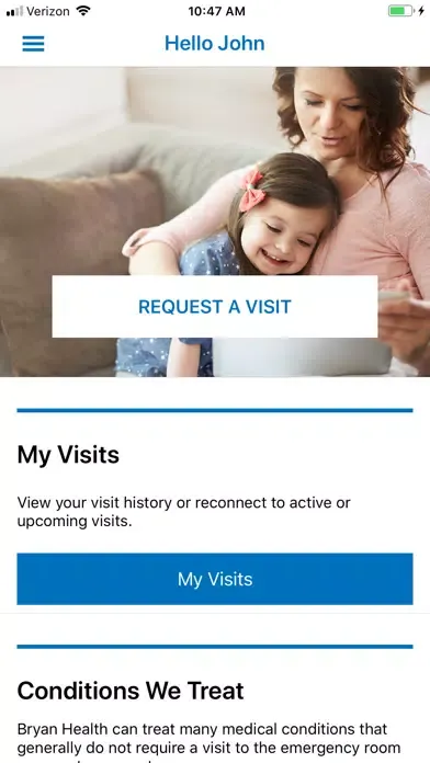 Capturas de pantalla de Bryan Health ezVisit