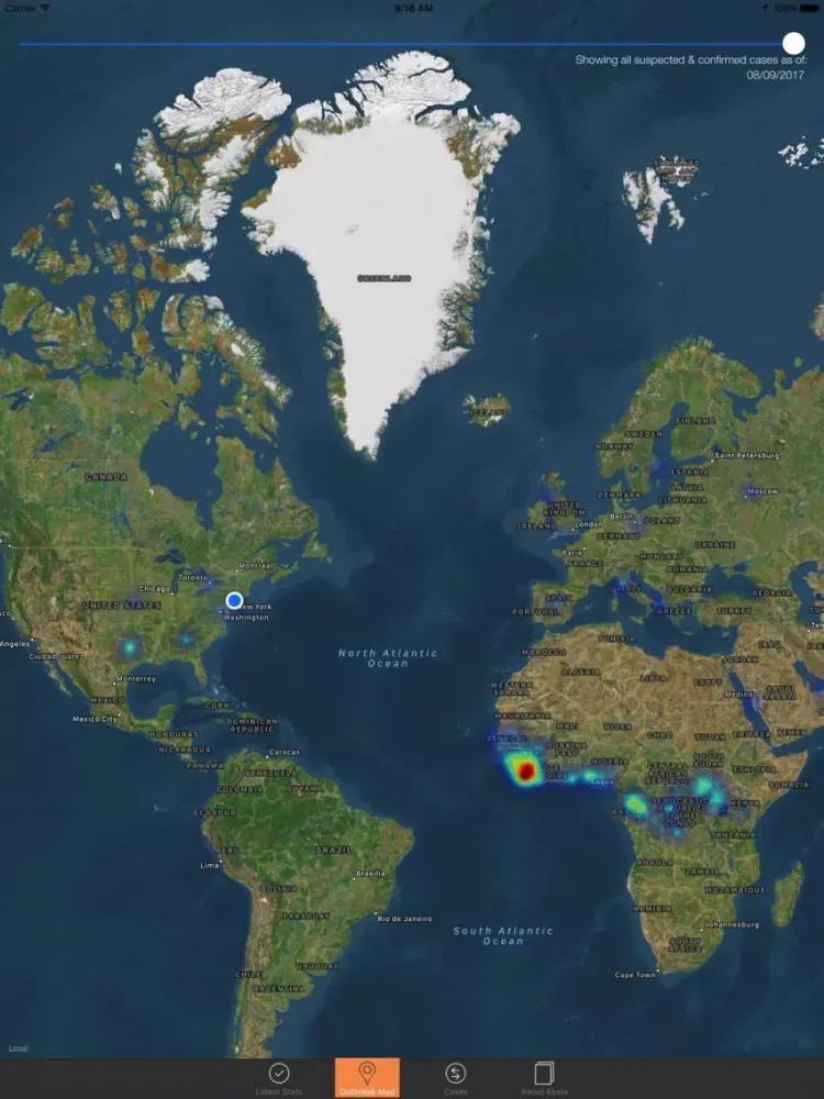 Ebola Tracker iPad  Screenshots