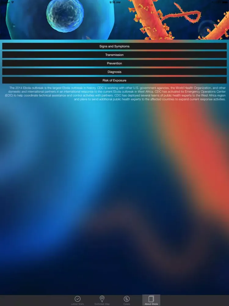 Ebola Tracker iPad  Screenshots