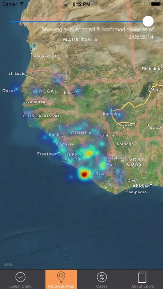 Ebola Tracker Screenshots