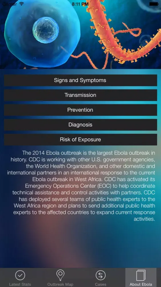 Ebola Tracker Screenshots