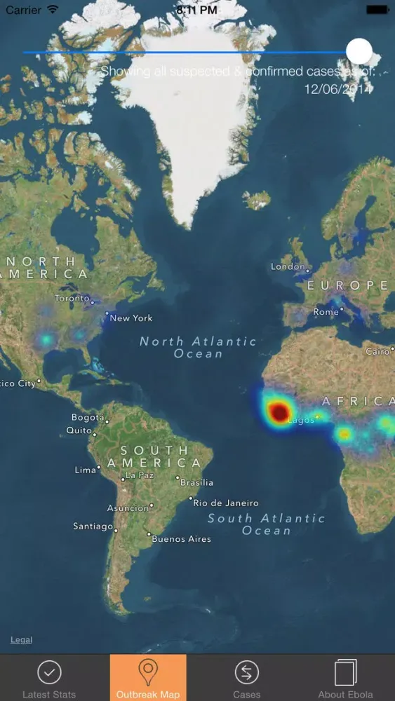 Ebola Tracker Screenshots