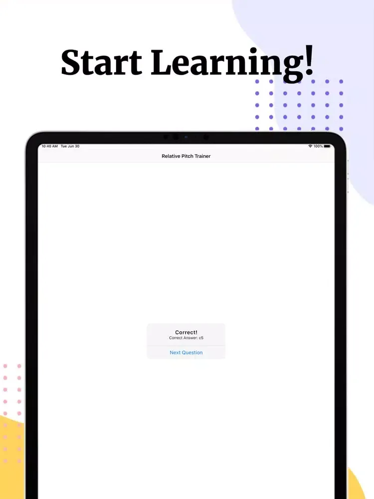 ภาพหน้าจอของ Relative Pitch Trainer! iPad 