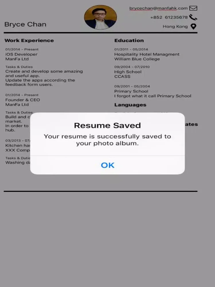 Resume Plus - Professional & Quick Resume Builder iPad 应用截图