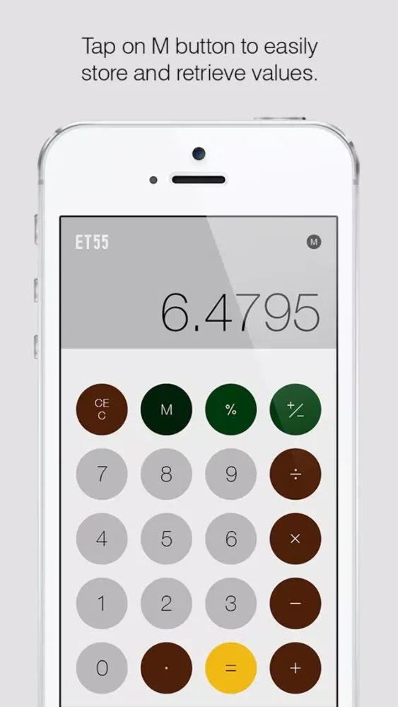 ภาพหน้าจอของ ET55: A Minimalist Calculator