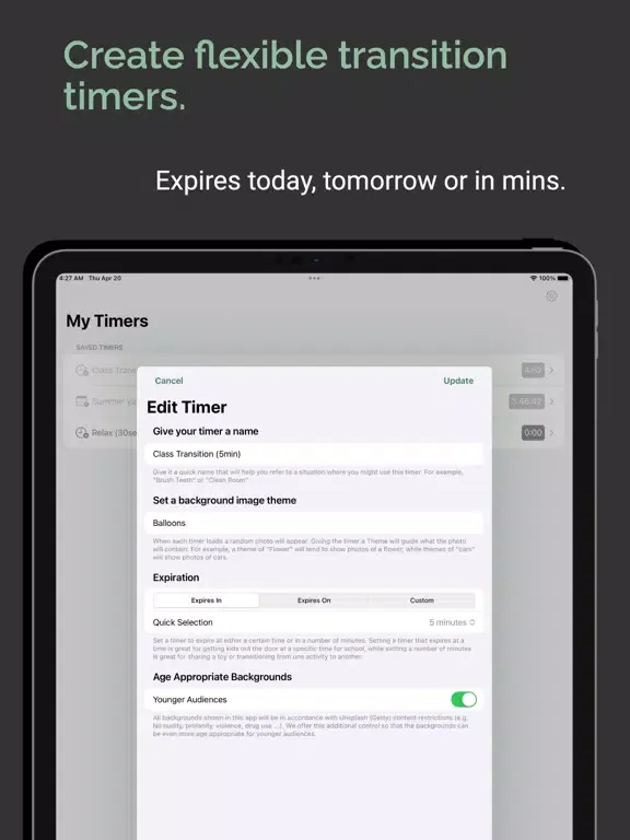 Wind Down - Visual Multi Timer iPad  Screenshots