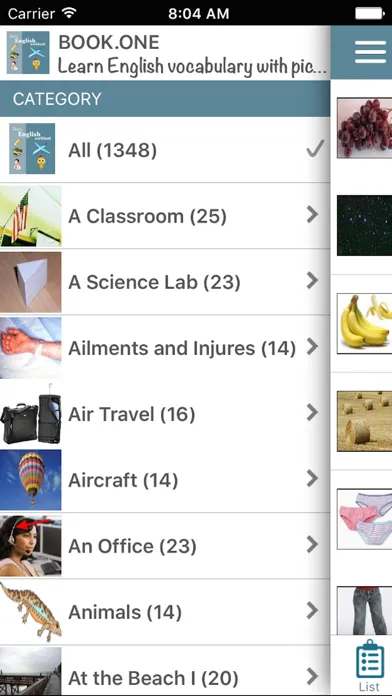 Learn English vocabulary with pictures and audios - From basic to advandce Screenshots