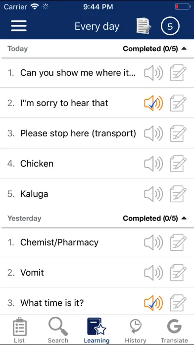 Capturas de tela do Russian Communicate Daily