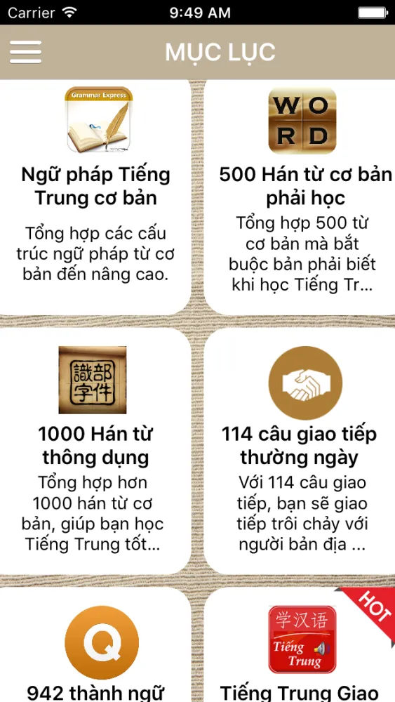 Sổ tay Tiếng Trung - Hán từ, ngữ pháp, thành ngữ thông dụng hàng ngày Screenshots
