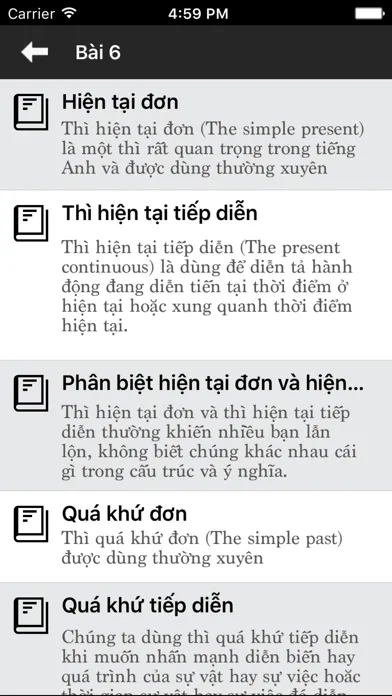 Capturas de pantalla de Tóm tắt Ngữ Pháp Tiếng Anh - Cải thiện kỹ năng