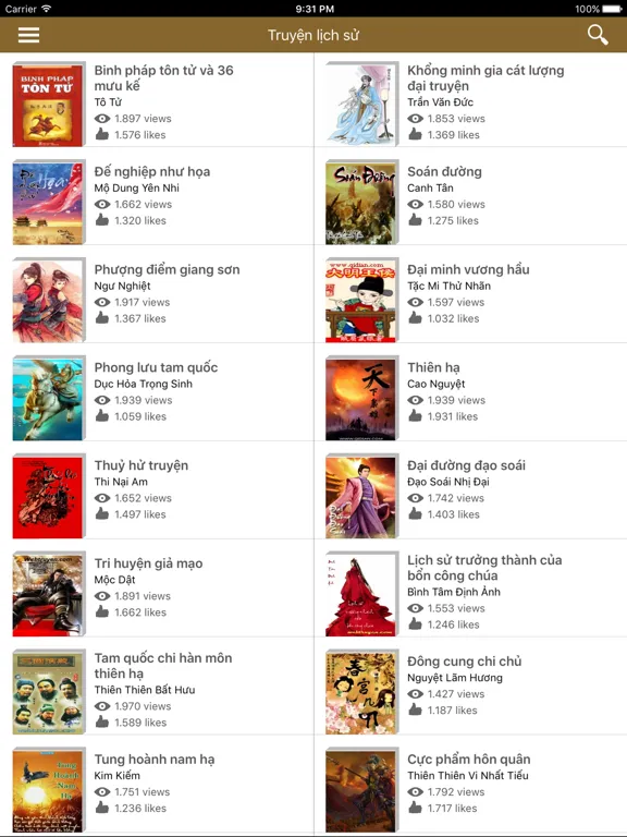 Truyện lịch sử Việt Nam và thế giới chọn lọc iPad  Screenshots