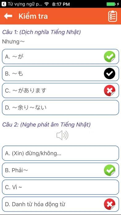Capturas de pantalla de Từ vựng, ngữ pháp tiếng Nhật JPLT N5 (Phần 1)