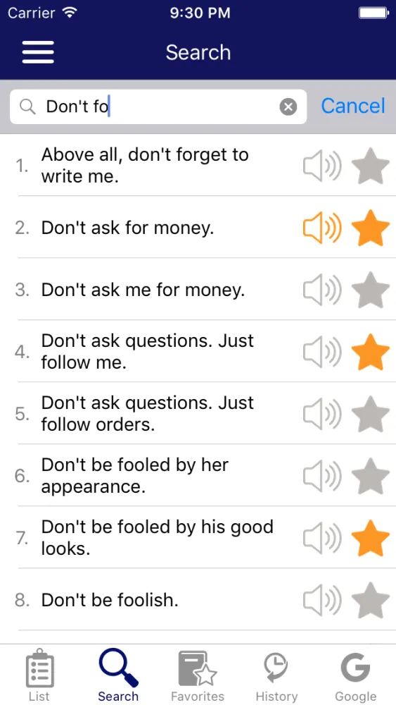 English - French Common Phrases Screenshots