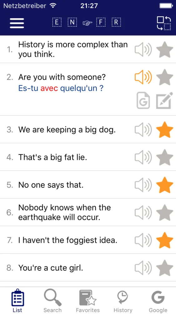 English - French Common Phrases Screenshots