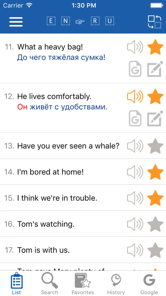Capturas de pantalla de English - Russian Common Phrases