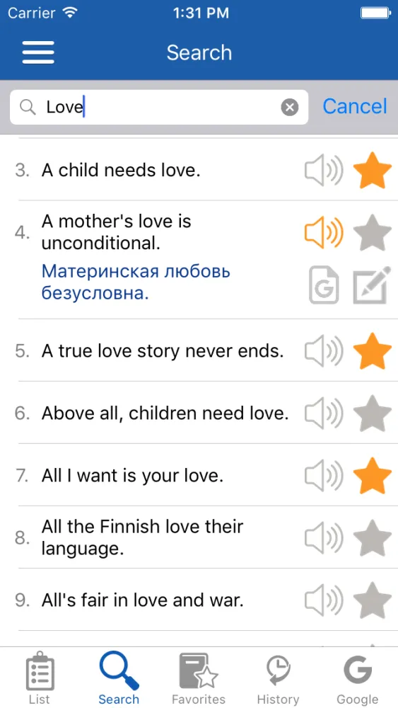 Capturas de pantalla de English - Russian Common Phrases