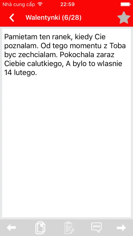 Tangkapan skrin SMS Template Collection (Polish) - Send emotional message to the family, friends and loved ones.