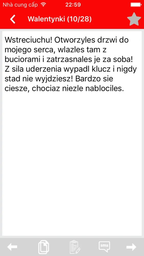 Tangkapan skrin SMS Template Collection (Polish) - Send emotional message to the family, friends and loved ones.