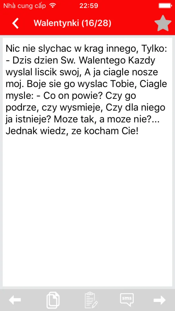 Tangkapan skrin SMS Template Collection (Polish) - Send emotional message to the family, friends and loved ones.
