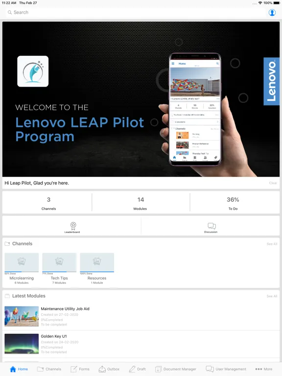 Tangkapan skrin LEAP Pilot for Lenovo iPad 