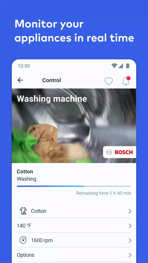 Tangkapan layar Home Connect (America)