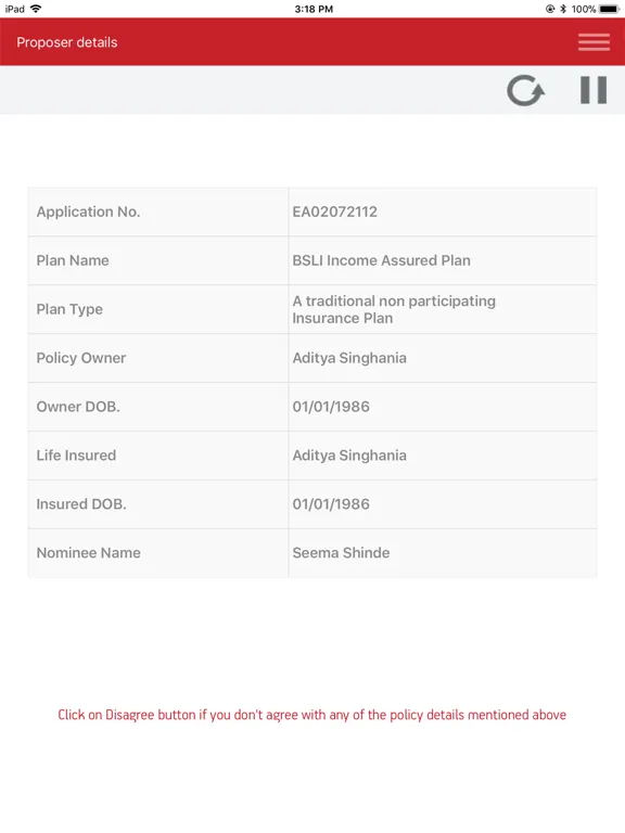 Zrzuty ekranu ABSLI InstaVerify iPad 