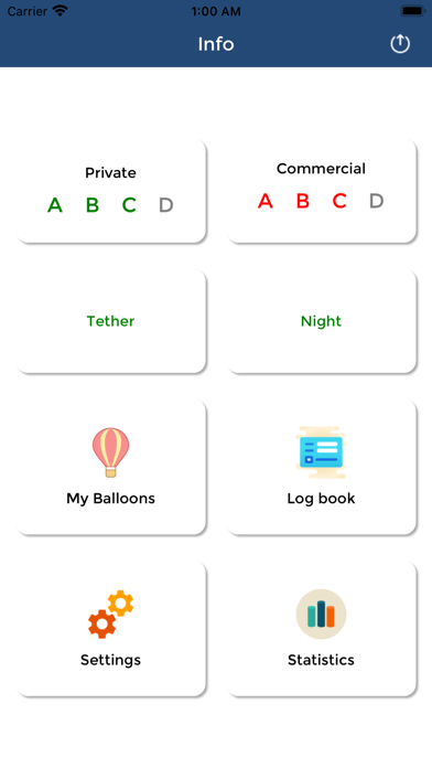 Ảnh chụp màn hình của EASA Balloon Logbook