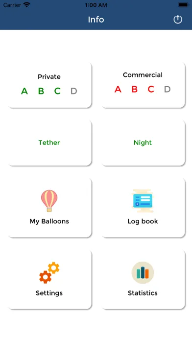 Ảnh chụp màn hình của EASA Balloon Logbook