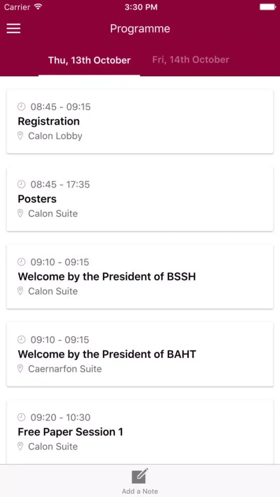 BSSH Autumn Meeting 2016 स्क्रीनशॉट