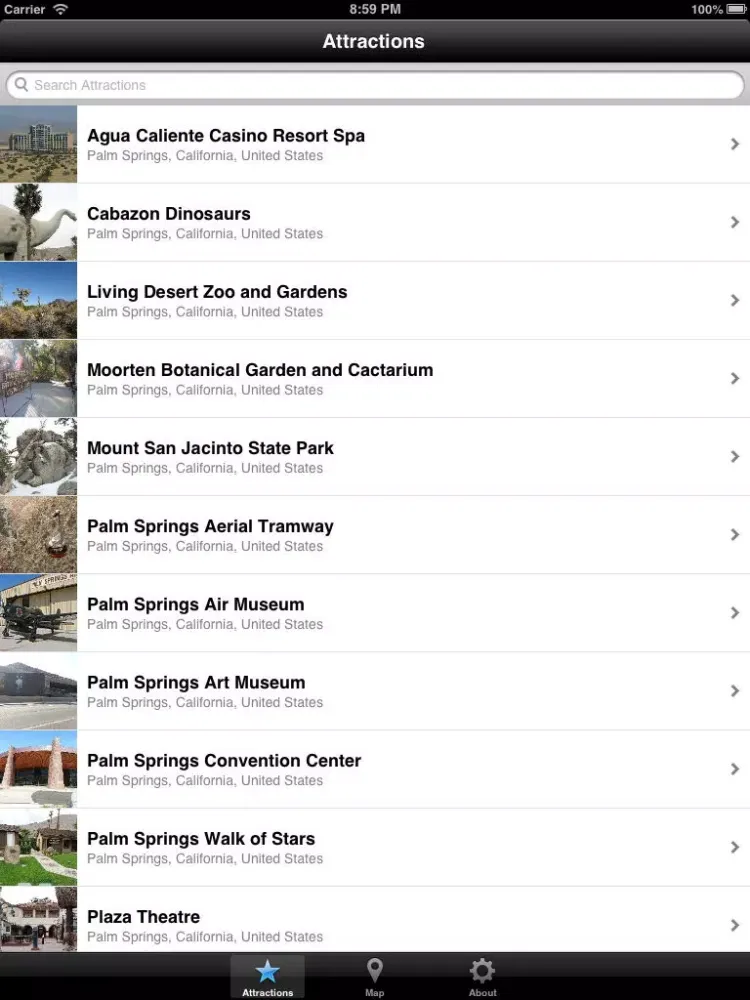Palm Springs Mini Guide iPad  Screenshots