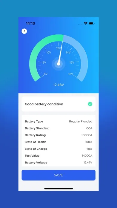 Zrzuty ekranu TOPDON BatteryLab