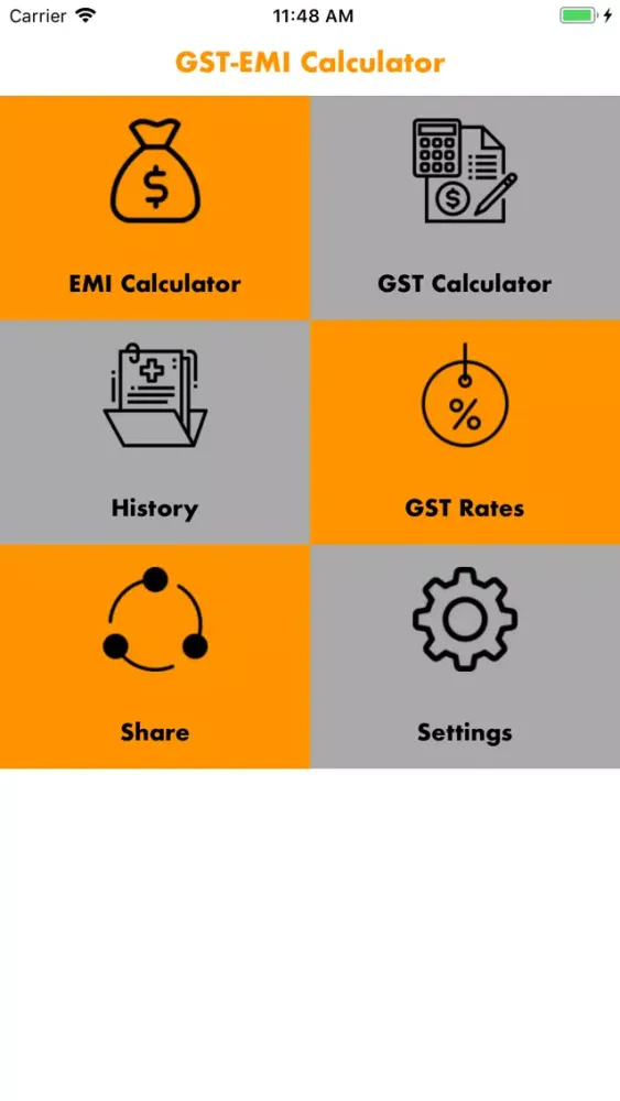 GST-EMI Calculator Screenshots