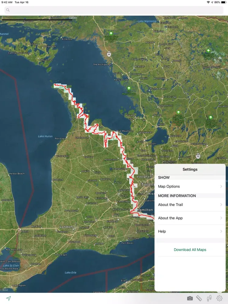 Bruce Trail Conservancy iPad  Screenshots