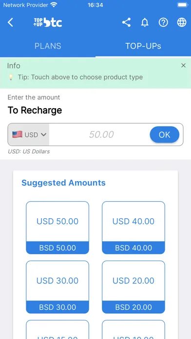 Topup BTC スクリーンショット