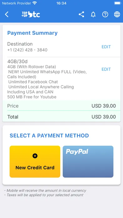 Topup BTC スクリーンショット