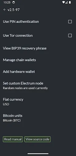 SBW: Simple Bitcoin Wallet Screenshots
