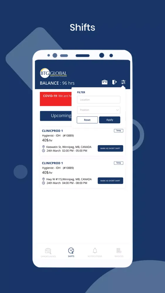 Ảnh chụp màn hình của BTG Global