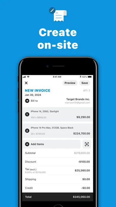 Tiny Invoice: Receipt Maker سکرین شاٹس