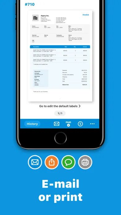Tiny Invoice: Receipt Maker سکرین شاٹس