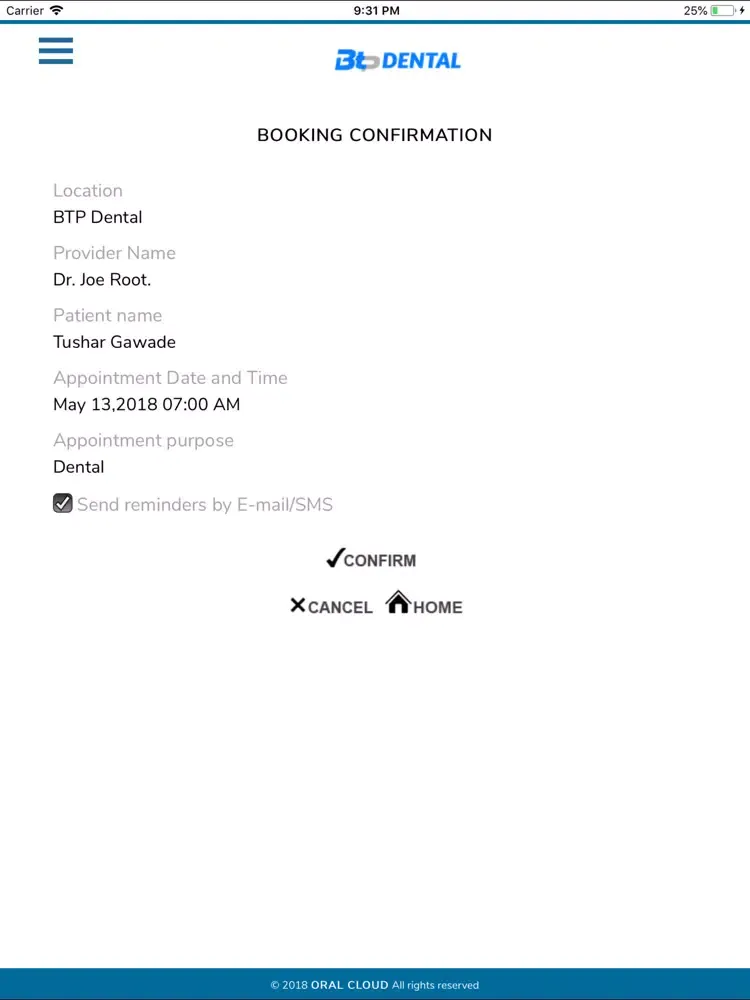 BTP Dental iPad  スクリーンショット