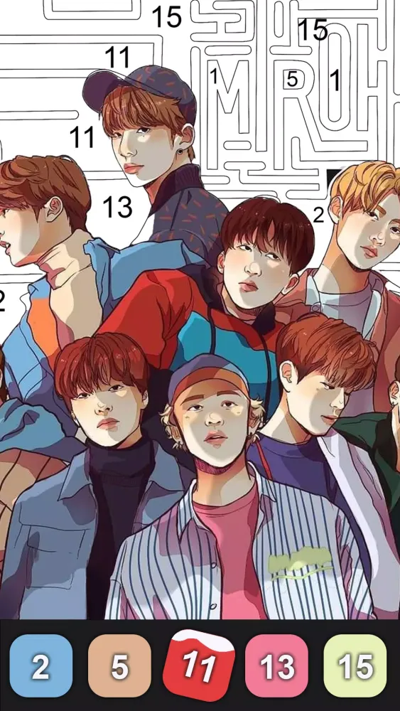 Kpop Paint by Numbers BT21 Screenshots
