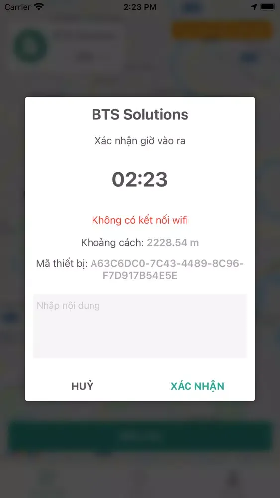 Tangkapan layar neoTime ứng dụng chấm công